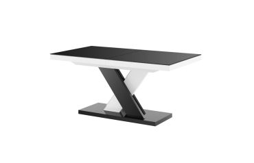 Stół rozkładany XENON LUX 160 - Czarny / Biały (nogi mieszane)
